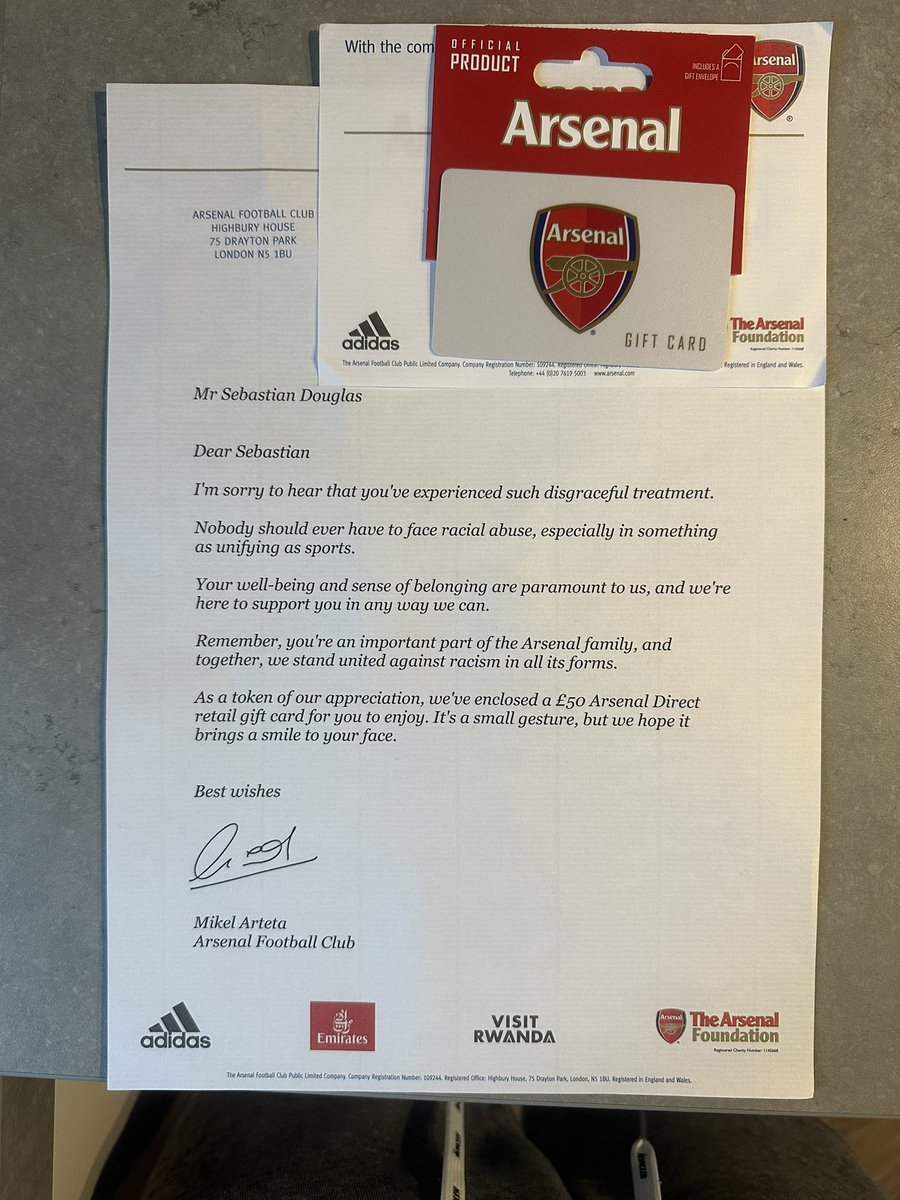 My club 🤝thank you <a href="/Arsenal/">Arsenal</a> ❤️🤍