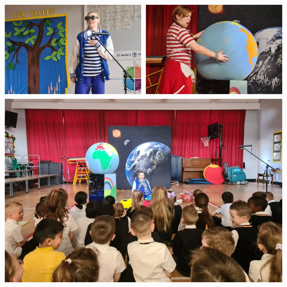 Primary 2 had a wonderful visit this morning from Generation Science and learned all about light and dark 🌛 and the journey of the earth around the sun! 🌞Thank you @EdSciFest