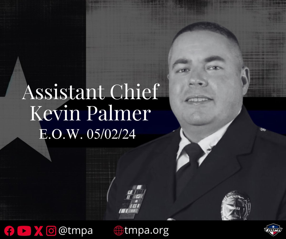 💙 Asst. Chief Kevin Palmer💙 TMPA mourns the loss of @NRHPD Assistant Police Chief Kevin Palmer, who passed away after a sudden medical emergency while on duty.  Kevin was a respected leader, a cherished friend and mentor to so many within our law enforcement community, and a…