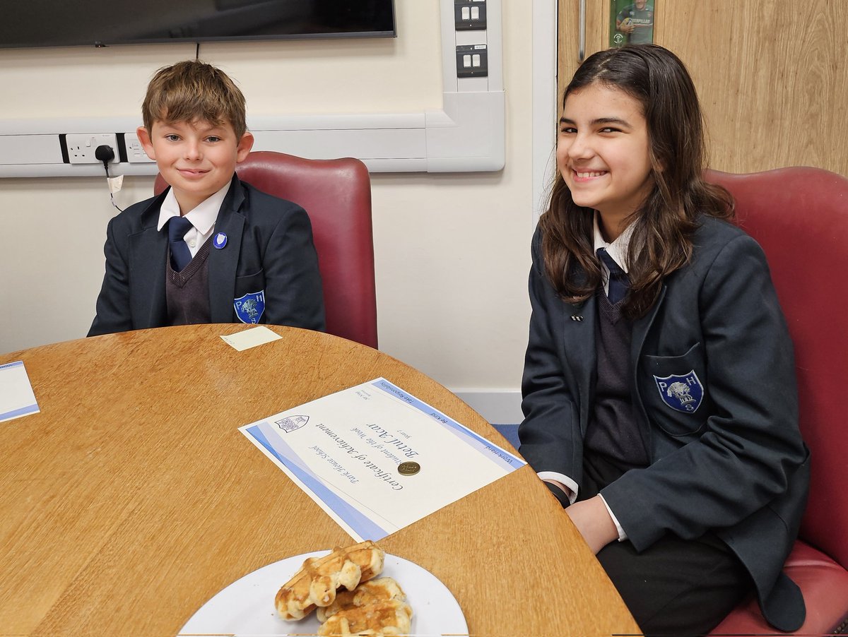 It's a fantastic way to end the week. Our weekly student of the week celebration breakfast. What better way than to reward our students for embodying our values. #workhard #bekind #takeresponsibility