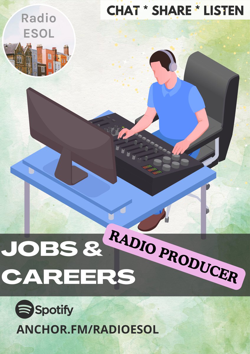 Have you listened to our 100th episode on #RadioESOL this week? Episode 10 of our #jobs and #careers series @EnfieldCentre @leedscitycoll continues!  Use as a classroom resource for higher levels or as home study! anchor.fm/radioesol 📻