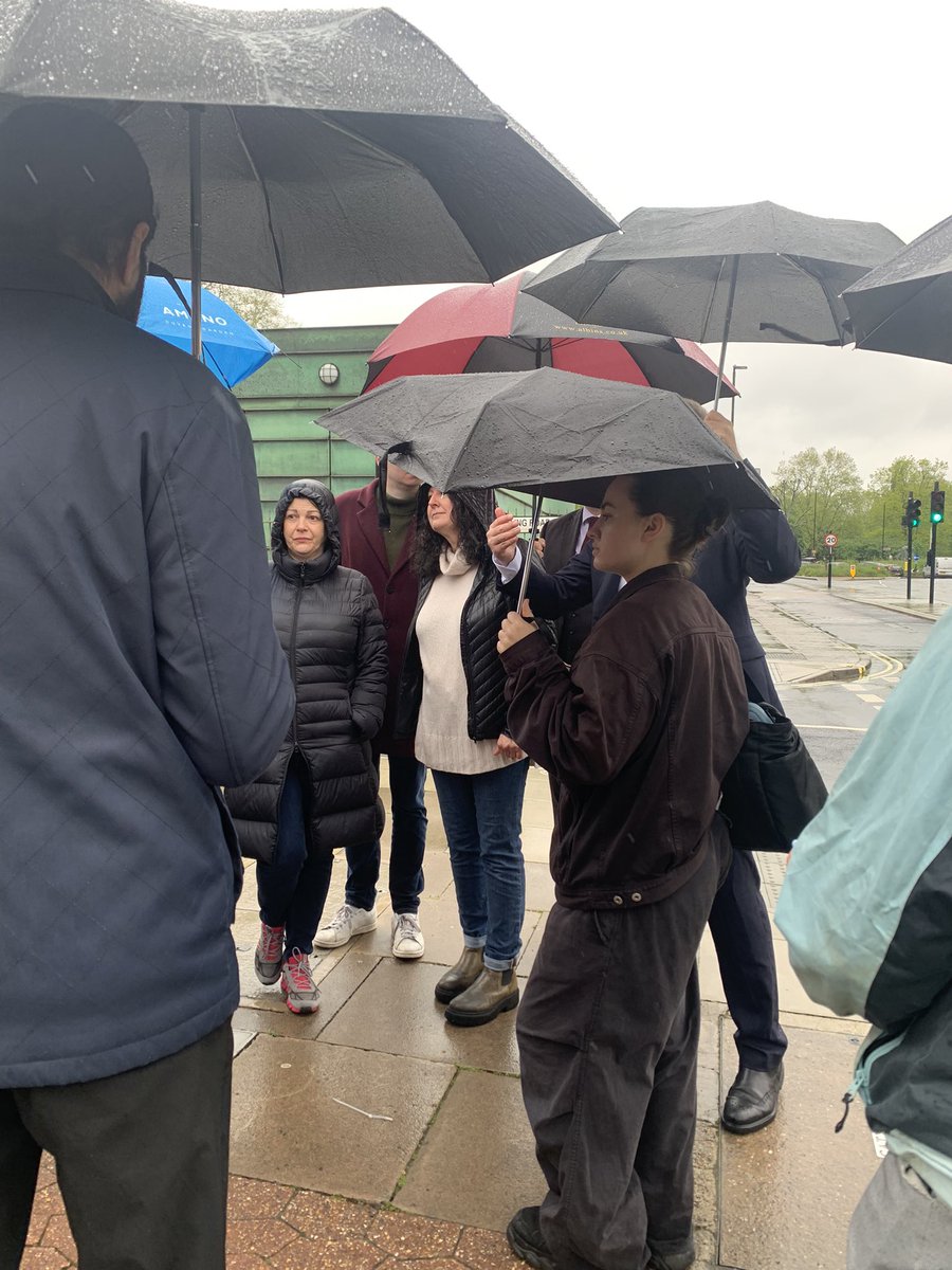 A wet but necessary meeting arranged with @coyleneil and ward councillors @mcash and local residents to discuss problems along Lower Road with the council and GLA. Good to see a commitment to a road safety audit and to look at areas of concern.