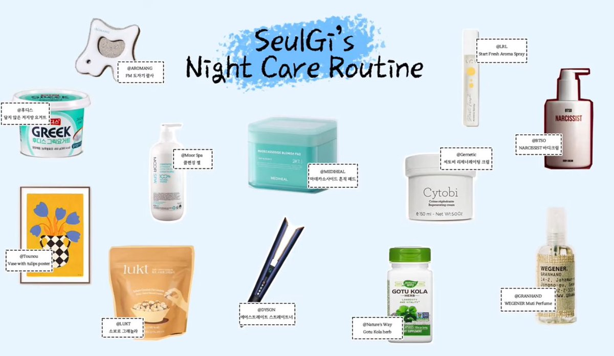 seulgi's night care routine