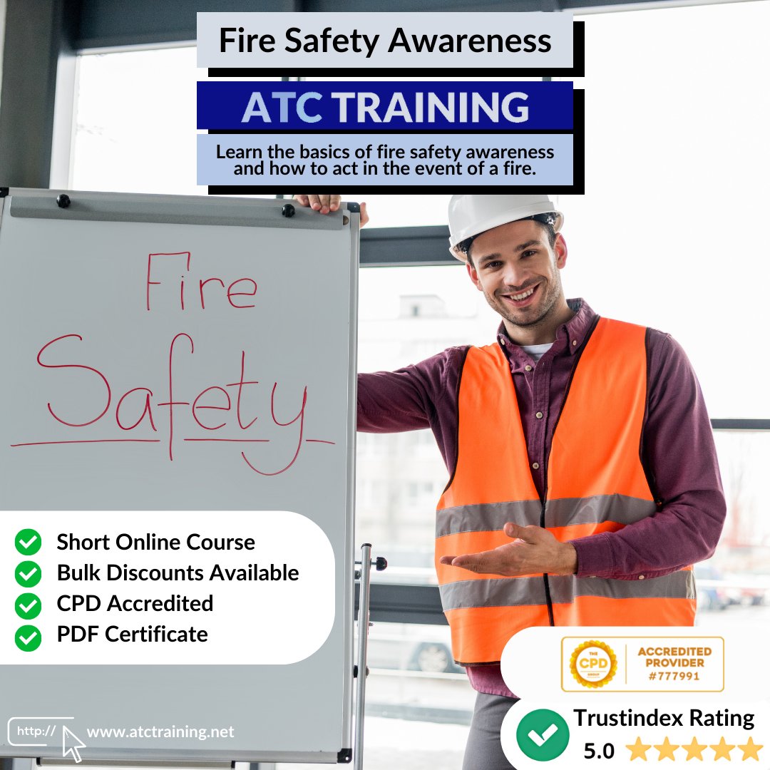 Learn essential fire safety practices with our Fire Safety Awareness course. Equip yourself with the knowledge to prevent fires and respond effectively in emergencies. Enrol today. 🔥 #FireSafety #FirePrevention #EmergencyResponse #ProfessionalDevelopment #WorkplaceSafety