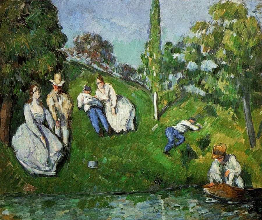 PAUL CÉZANNE, 

🎨 'Couples Relaxing by a Pond', 1875.

#cezanne #paulcezanne