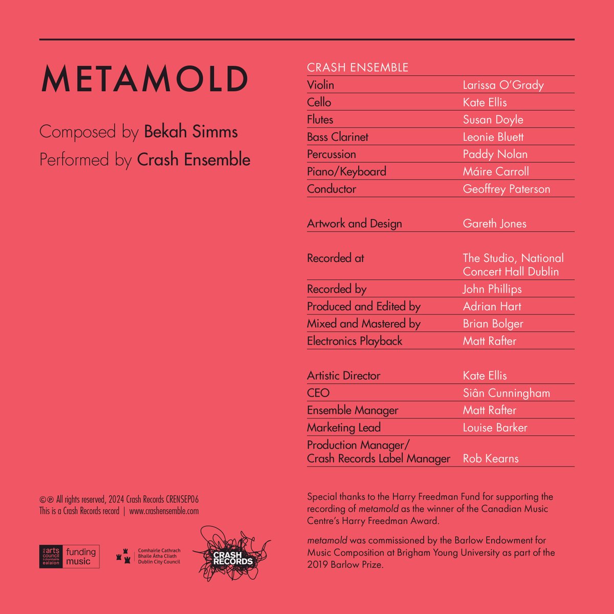 It's #BandcampFriday🎈 Crash Ensemble + @bekahsimms will release 'metamold' May 17th. This delightfully genre-avoidant work revels in groovy vintage microtonal keyboard riffs as much as it does amorphous resonant noisescapes. Pre-order today: crashensemble.bandcamp.com/album/metamold