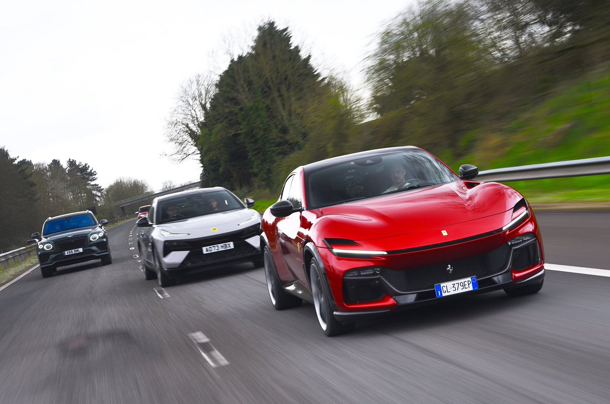 The new Ferrari Purosangue, Bentley Bentayga and Lotus Eletre are super-fast, high-riding missiles that sit right at the top of the SUV food chain. But which is best? 🤔 We took all three on a road trip for an in-depth test - here's how we got on 👉 buff.ly/4aReMBv