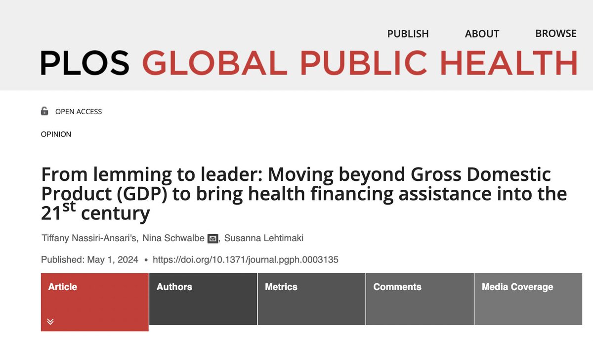 💰It’s time to shift how health development funding is allocated. 🚥Gross Domestic Product (GDP) and Gross National Income (GNI) mask inequalities and don’t reflect true population health needs. 🙋🏽‍♀️There are alternatives. We explain in @PLOSGPH. bit.ly/aideligiblity