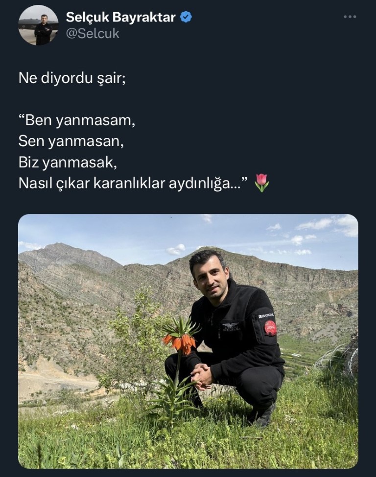 Selçuk Bayraktar terör destekçilerine şiirle cevap verdi
İsviçre’de terör örgütü PKK destekçilerinin Bayraktar SİHA maketi yaktığı görüntülere Selçuk Bayraktar, sosyal medya üzerinden yaptığı paylaşımdaki, şiirle cevap verdi.
#SelçukBayraktar #Bayraktar #BayraktarSİHA