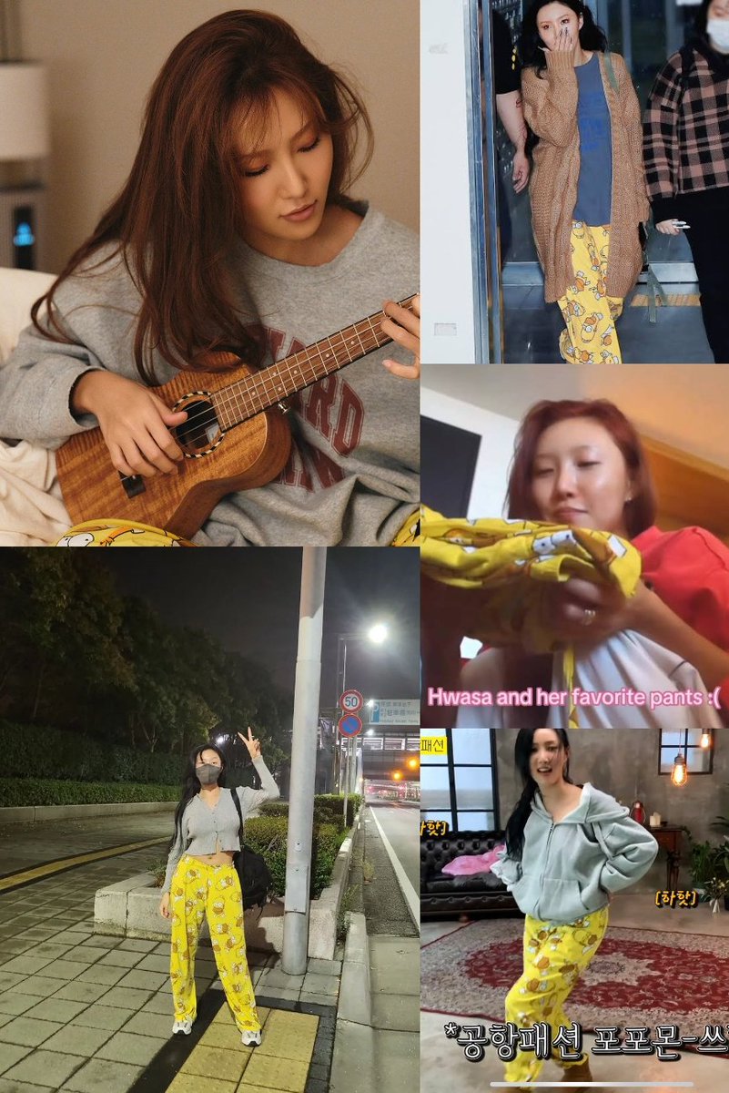Hwasa and her favourite Simpsons pants just keep on appearing 😭