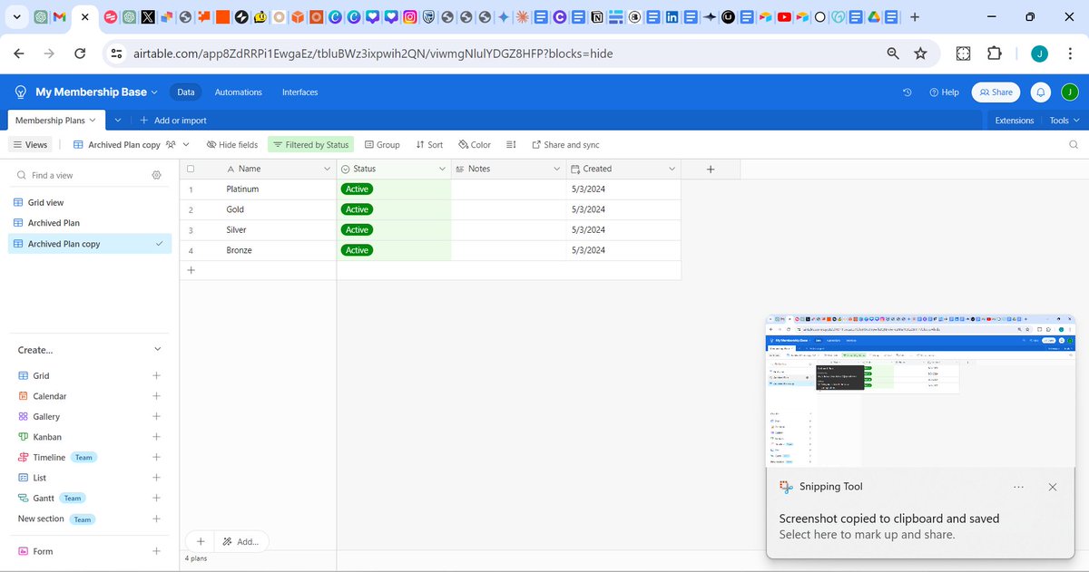 Day 33 of #100DaysofNoCode 💯

Today I started building a membership database in @airtable

Here's what I've built 👇