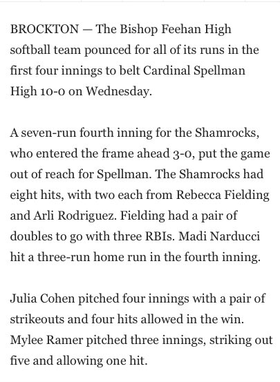 Awesome job @Becky_fielding3 and @Julia_Cohen15 ! Way to go! 🥎