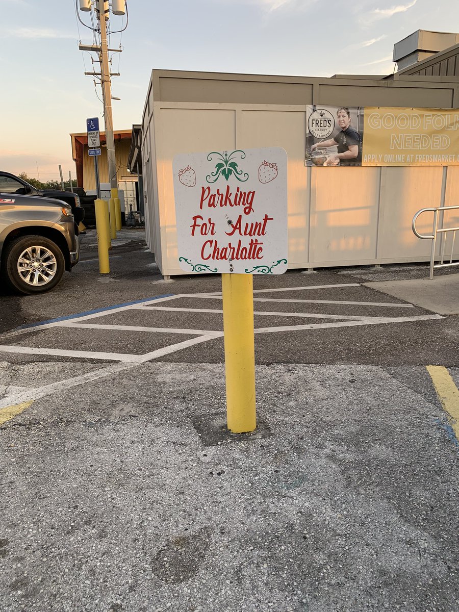 Good morning to everyone but especially Aunt Charlotte and her personal parking space