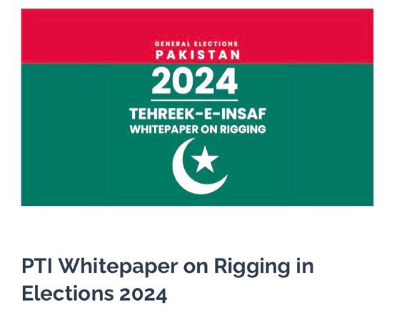 The PTI Leadership unveiled a whitepaper on Election Rigging yesterday, with support from PTI Social Media and other teams. 
It stands as a huge accomplishment. It has helped to refocus the collective anger over mandate theft into creating this useful document. 
Link:…