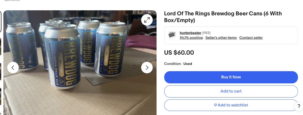 Note: we do not endorse anyone spending money on other people's used cans… especially when someone is trying to charge you SIXTY QUID for them