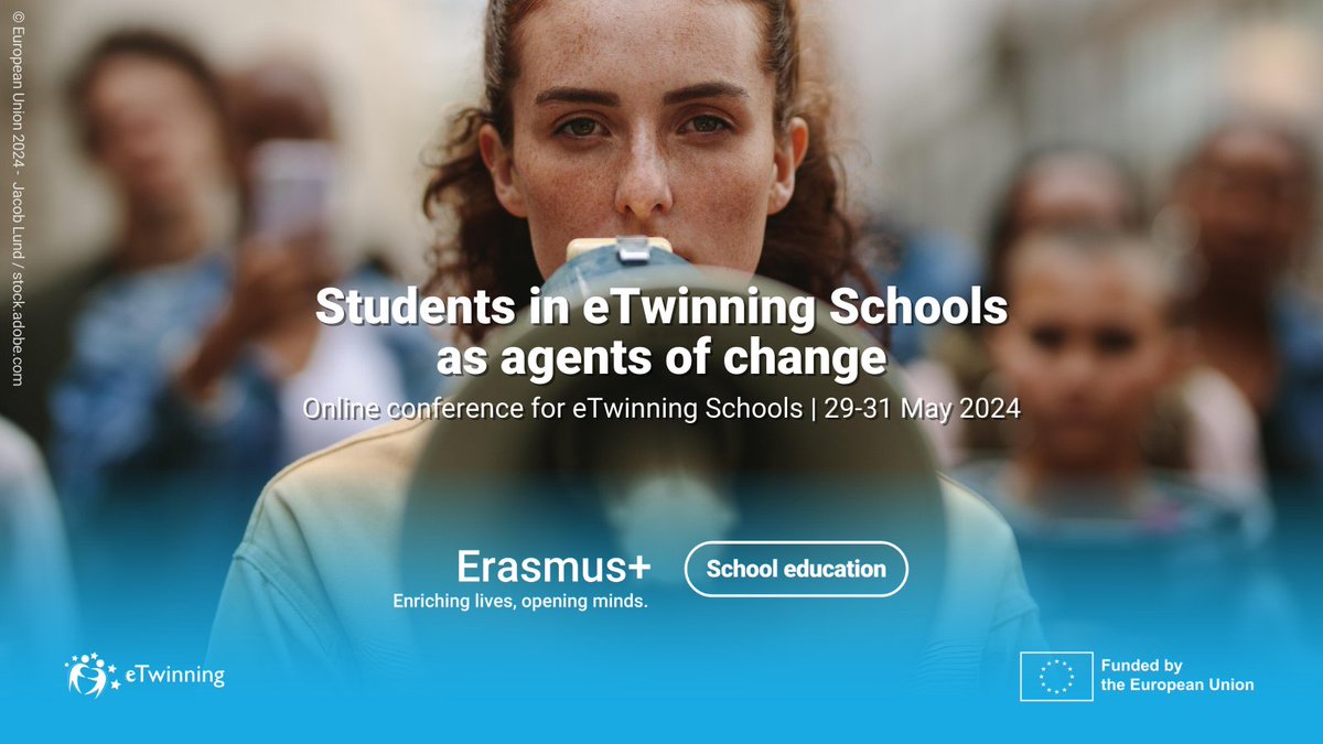 Some exciting sneak peeks from the online conference for #eTwinning Schools 2024 public streaming: 🎙️Keynote speakers Loredana Popa & Valeria Cavioni will delve into the idea of students as agents of change Make sure to join us on🗓️29 May! More info🔗bit.ly/3JFbeGB