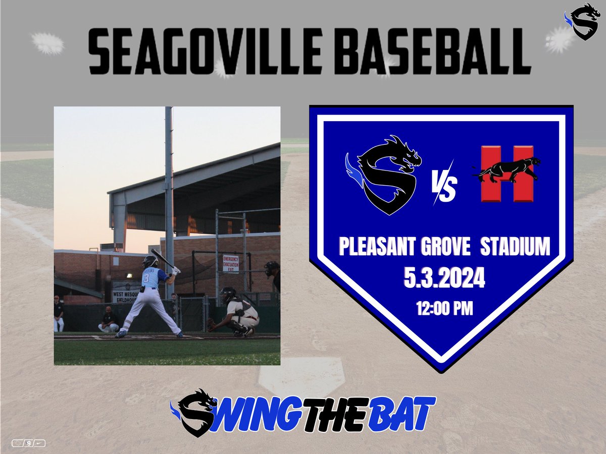 ⚾️ District Playoffs - Round 1 ⚾️ 📅: 5.3.2024 🏟️: Pleasant Grove Stadium ⌚️: First Pitch 12:00 PM #ITWIT #OneStandard