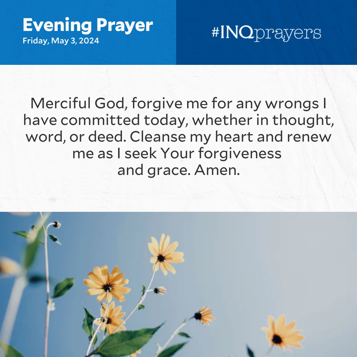 Today's Evening Prayer. #INQPrayers