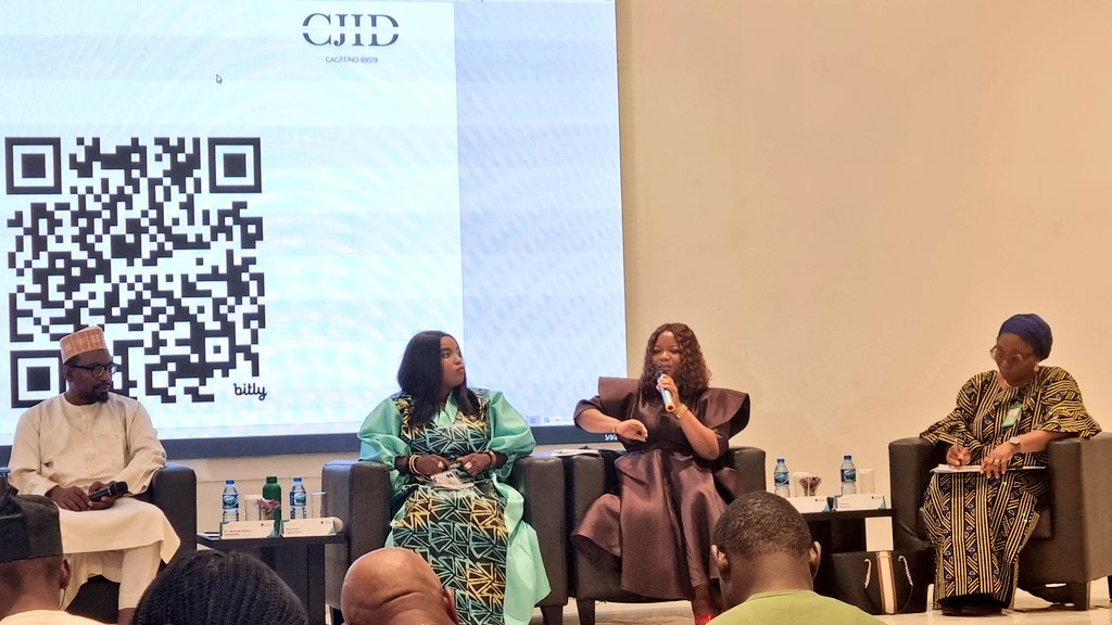 'Journalism is a non-violent tool of social transformation.' — @busola_ajibola at @CJIDAfrica x KAS World Press Freedom Day Event.