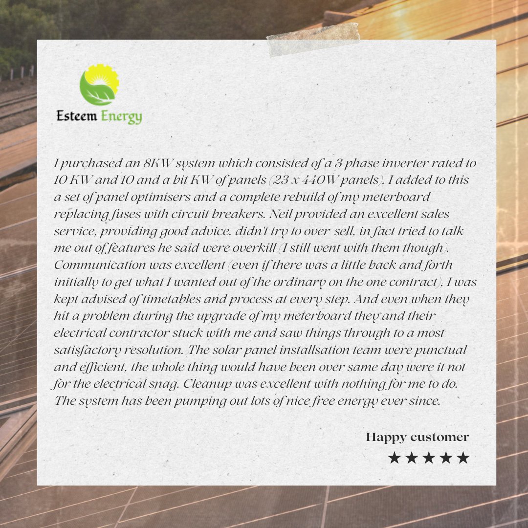 OMG! That's what Esteem Energy committed to providing free energy and best services. 

Call Esteem Energy and get your doubts clear. 

solarchoice.net.au/installer-revi… 

#EsteemEnergy #Australia #SolarBenefits #solarpanelsystems #solarinstallations #solarcompany