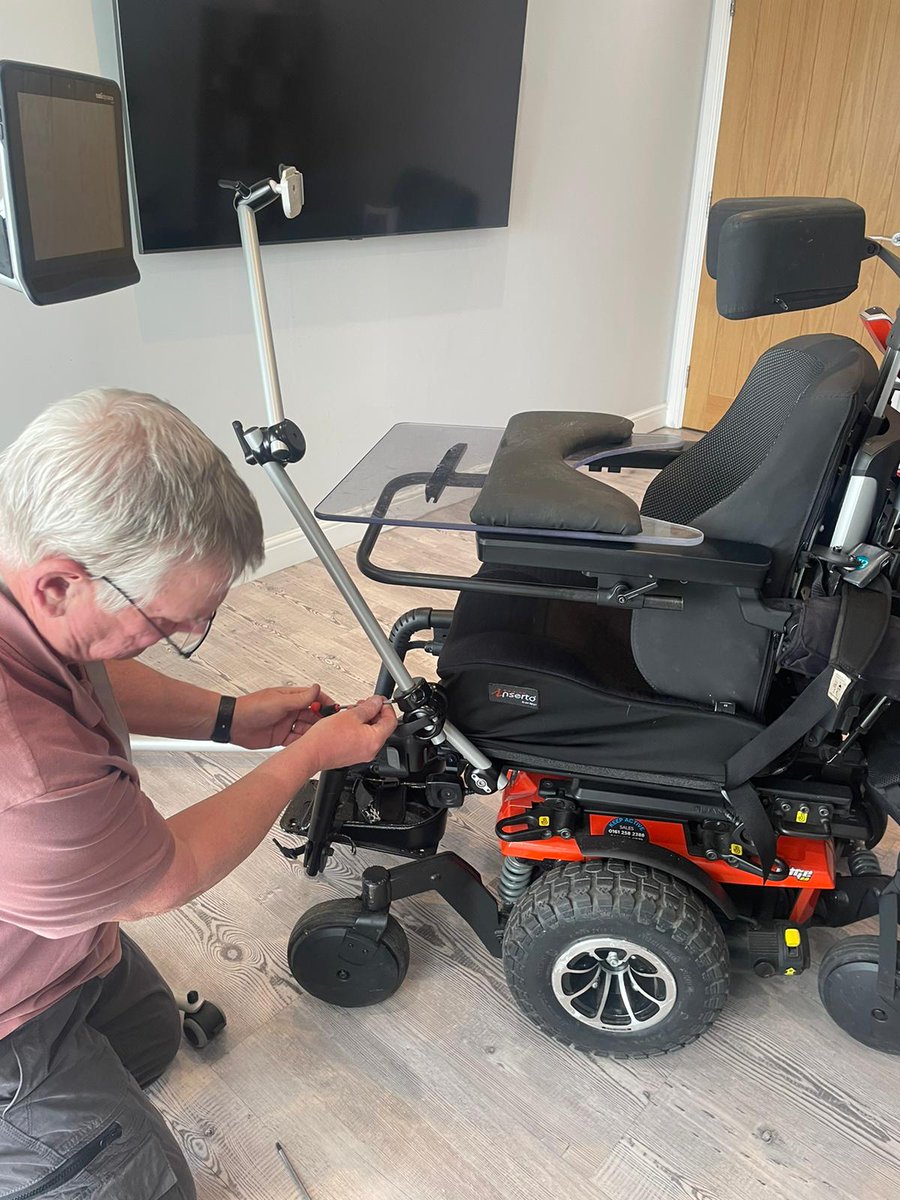 Our tech team has been busy with mounting visits recently. Many of our clients' devices are being mounted for enhanced accessibility! Here is Richard mounting to a client's wheelchair. ✨

#mounting #mountingsystems #assistivetechnology #assistivetech #accessibility