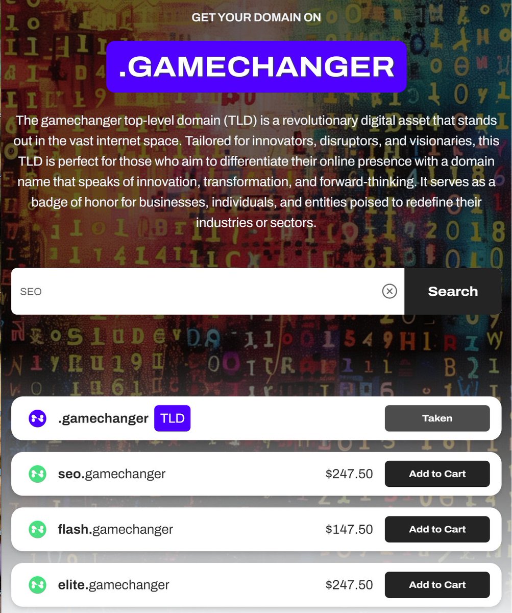 ‼️GAMECHANGER WANTED‼️

Get your own .GAMECHANGER Domain
and get 25% Discount with this Promo-Code:

GAMECHANGER-MAY24-77329B

freename.io/discover/gamec…

<a href="/freename/">Freename</a> #fnfam #web3 #coupon #Domain #GameChanger Good Friday #Hacker #Trump #China #Bitcoin #btc #Polygon