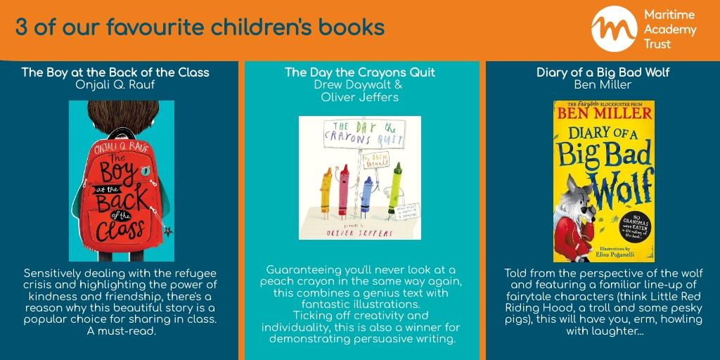 Even if your child can read independently, sharing a story together provides an abundance of benefits, not to mention a beautiful opportunity for bonding. We've chosen three tried-and-tested books to enjoy this #NationalShareAStoryMonth and beyond...
#MaritimeAcademyTrust