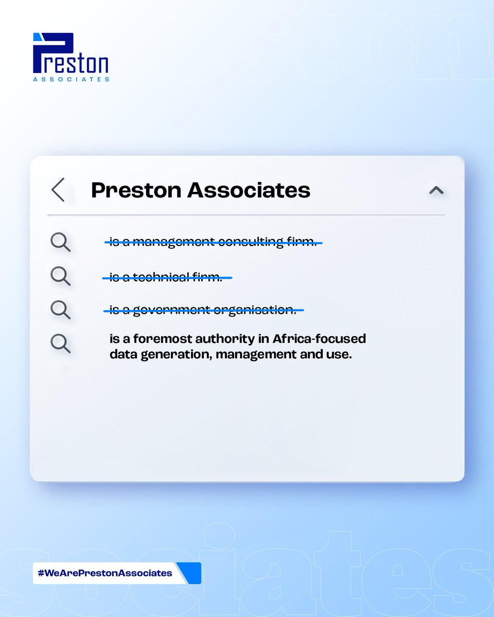 Preston Associates is a development sector research organization committed to enhancing improved development outcomes in Africa through research. Want to know more about us? Click the link in our bio. #prestonassociates