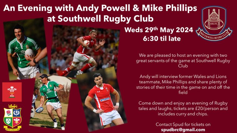 Clubhouse Event - An Evening with Andy Powell & Mike Phillips #Pitchero southwellrfc.com/news/clubhouse…