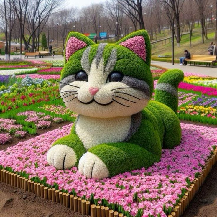 Say it with flowers.🐱💚🩷🖤🩶🤍