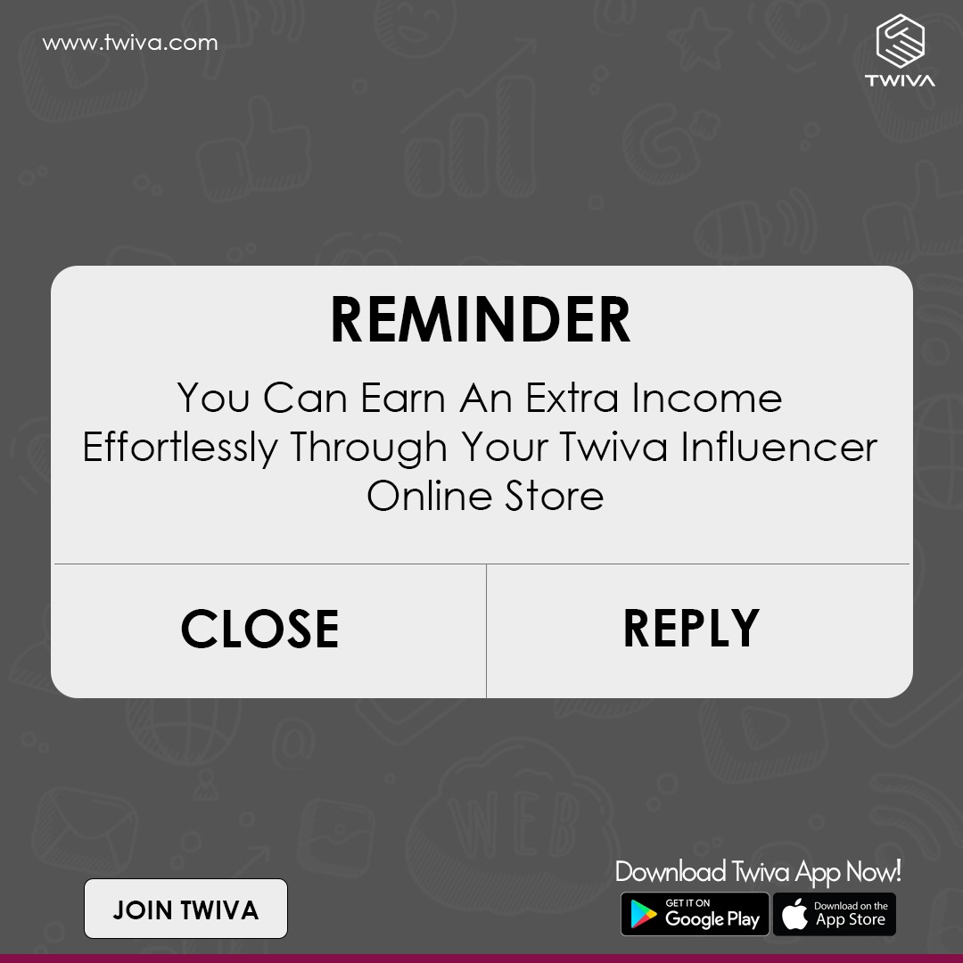 The time to get that extra income is now thanks to the twiva E-shop, visit mine today 👇
garvinmungai.twiva.com

#GrowWithTwiva 
Social Selling
@twiva_ltd
