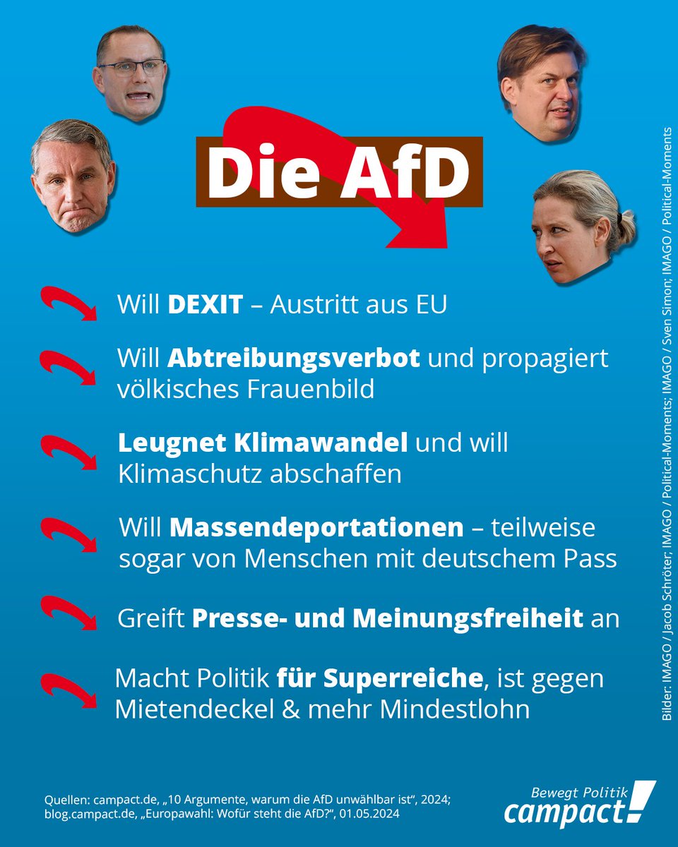 Die AfD will die Welt brennen sehen. Die AfD-Positionen lesen sich wie ein dystopischer Endzeitroman. Garantiert ohne Happy End. Wir müssen dafür sorgen, dass dieses dunkle Kapitel der Geschichte nie wieder aufgeschlagen wird. #niewiederistjetzt