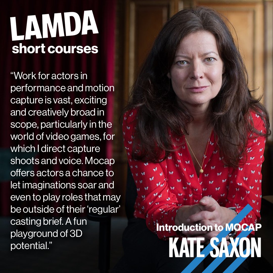 We’re delighted to announce that our Introduction to Motion Capture one-day course for actors will be taught by industry leading performance and cinematic director, Kate Saxon. Learn more 👉 lamda.ac.uk/all-courses/sh… ⭐ 10% DISCOUNT FOR LAMDA ALUMNI ⭐