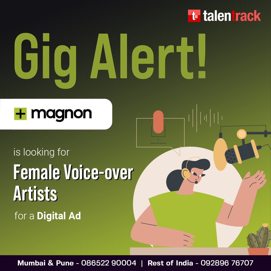 Magnon eg+ is looking for Female Voice-over Artists for a digital ad.

Apply now - tlntrk.com/vWbS

#Talentrack #Casting #CastingCall #OnlineAuditions #GigAlert