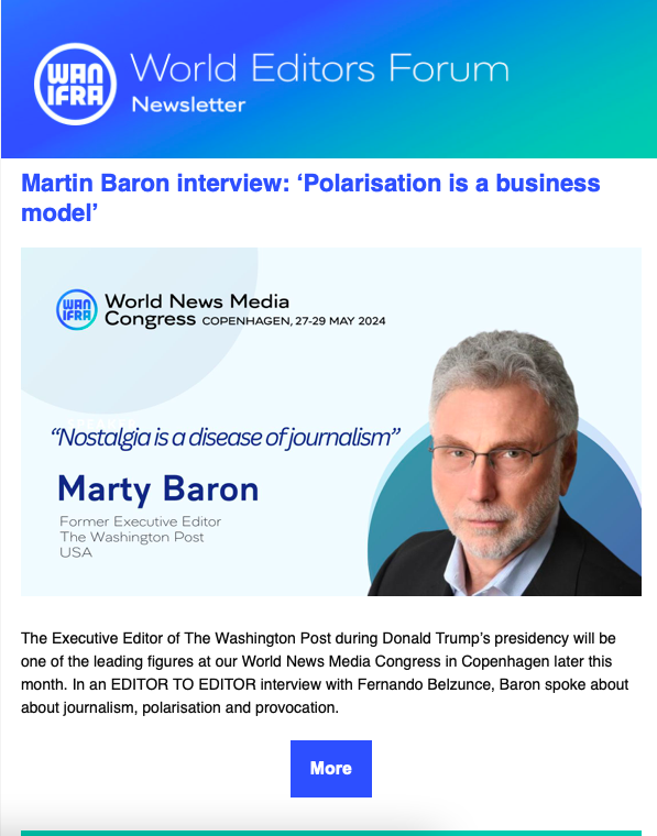 Today's newsletter features an interview with @POSTBaron – and focuses on #WorldPressFreedomDay, themed by @UNESCO to reflect the increasing threat to both press and planet – underscoring why #PressFreedom is critical to a sustainable future. Read it here: bit.ly/3y5vOxi