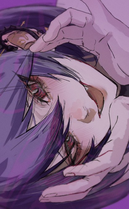 「purple background red eyes」 illustration images(Latest)