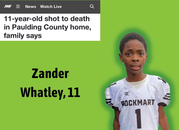 Atlanta, Georgia - On Monday, 11-year-old Zander Whatley was shot to death in his home. Zander was in the 5th grade, a student council member, and an avid church goer. He was shot while trying to run upstairs for cover. #EndGunViolence atlantanewsfirst.com/2024/04/30/11-…