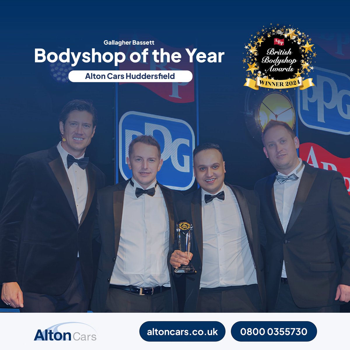 What a night at the British Bodyshop Awards! 🌟 Three nominations and a big win for our Huddersfield branch! 🏆  Big thanks to all the team that made this possible. Huddersfield, you've done us proud! 👏 

#BodyshopOfTheYear #AwardWinningTeam #Huddersfield #BBA2024