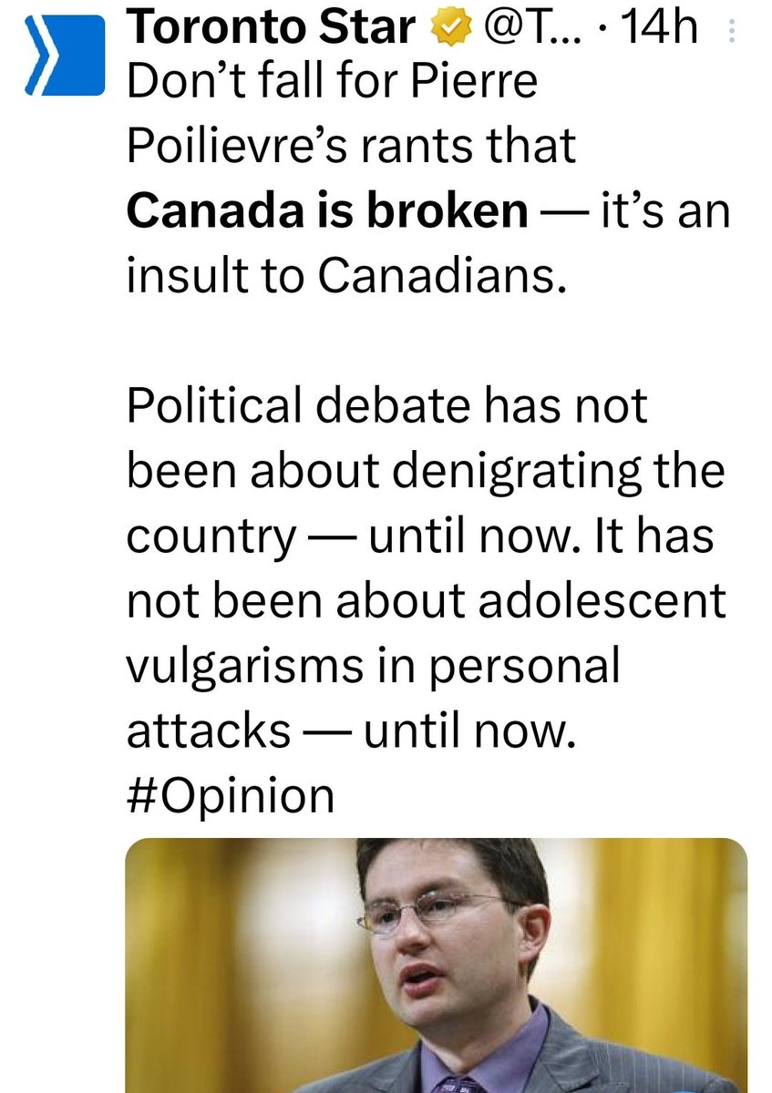 I never thought I could hate a politician as much as I hate Pierre Poilievre. I've never seen any Canadian politician who hates Canada more than Pierre Poilievre. He never has anything good to say about Canada. He attacks our institutions. He insults the HoC. Wake up now Canada