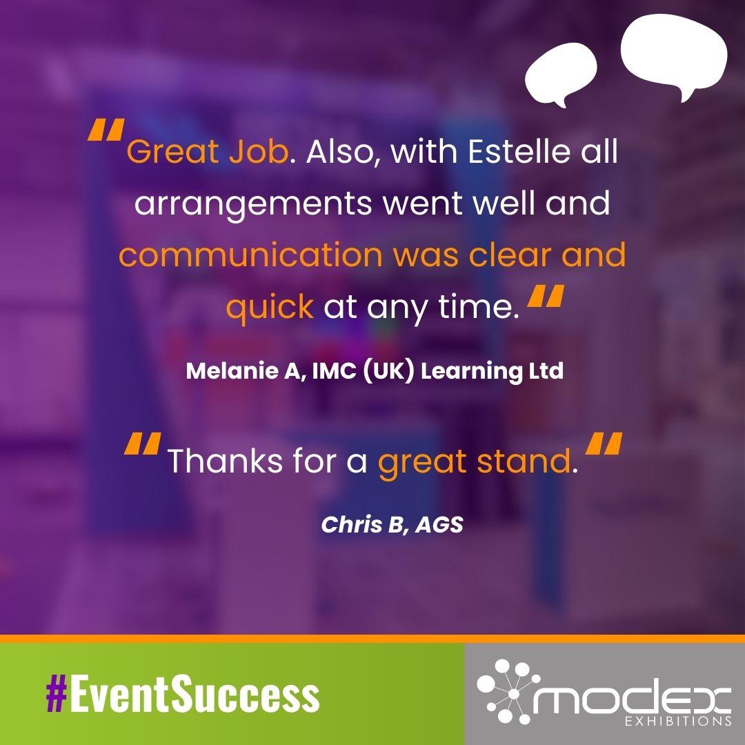 More feedback from happy clients...
#modex #modexexhibitions #eventprofs #events #exhibitions #weareevents #wemakeevents