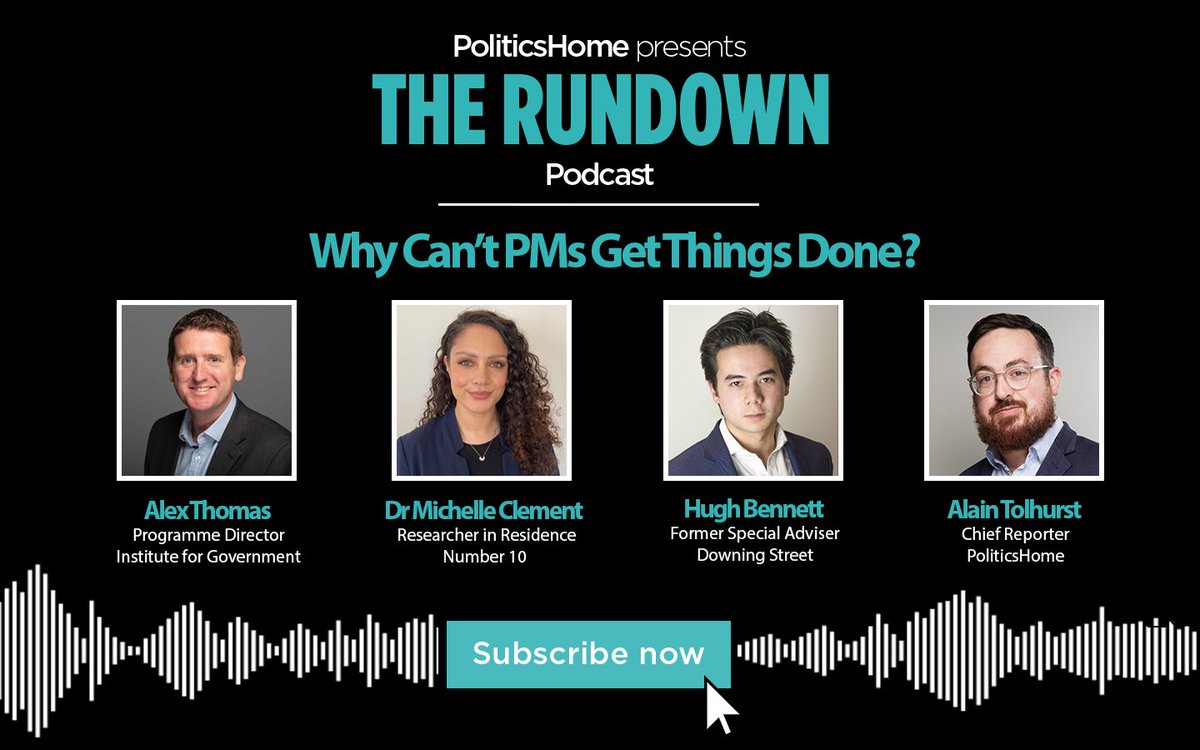 🚨 NEW PODCAST 🚨 Why can't Prime Ministers get things done? 

<a href="/AlexGAThomas/">Alex Thomas</a> from <a href="/instituteforgov/">Institute for Government</a>, Downing St researcher <a href="/MLClem/">Michelle Clement</a> and former No10 special adviser <a href="/HughRBennett/">Hugh Bennett</a> join <a href="/Alain_Tolhurst/">Alain Tolhurst</a>  to discuss the problem at the heart of government

🎙️: pod.fo/e/2381fa