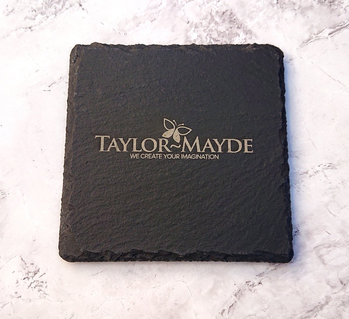 Most breweries & distilleries have giftboxes but is a bottle and maybe a glass all you include in it - nothing snazzy to sit that glass on? 

We can create beautiful branded slate coasters for you like this one surefyre.com/slate

#beer #gin #sbs #hospitality #mhhsbd
