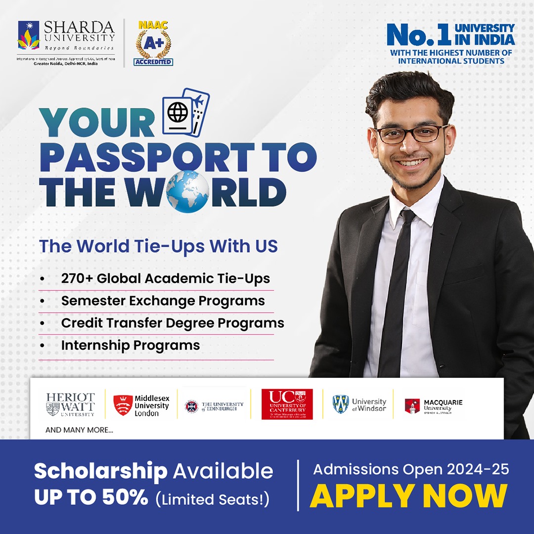 #ShardaUniversity enables students to have a truly global experience due to its top-notch facilties and tie-ups, it has availed across the globe.Admissions Open for 2024-2025.

#AdmissionsOpen #admissions2024  #shardauniversityinternational #ATrulyGlobalUniversity