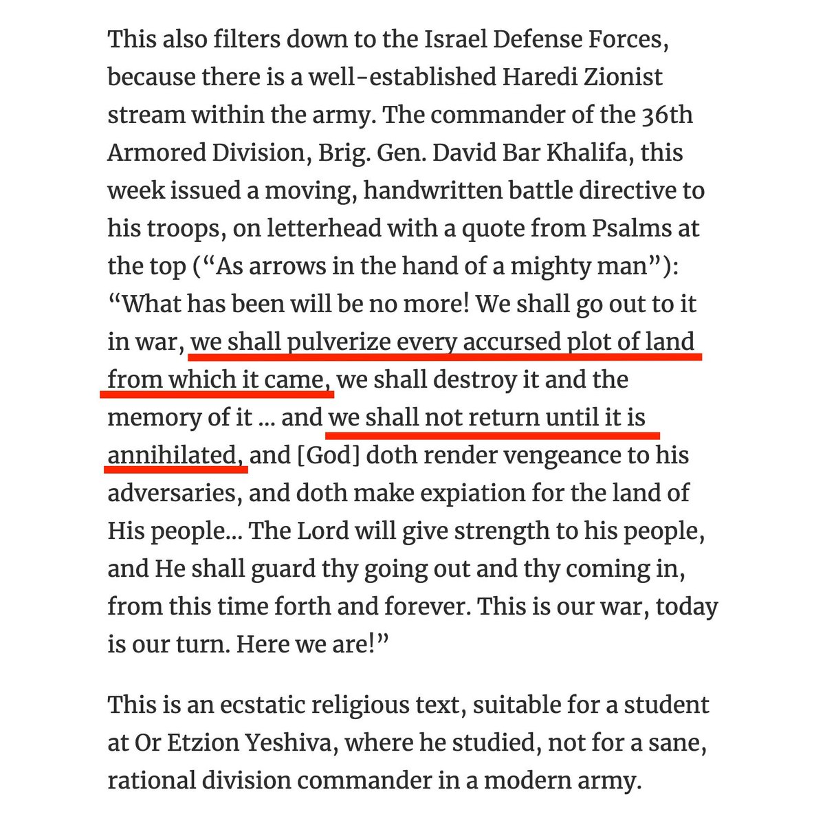 🚨IDF commander who called for Gaza's 'annihilation' & 'pulverization' gets PROMOTED to a Major General rank & appointed as head of the Personnel Directorate (Human Resources) Dado Bar Kalifa commanded the 36th Armored Division's invasion & destruction of Northern & Central Gaza