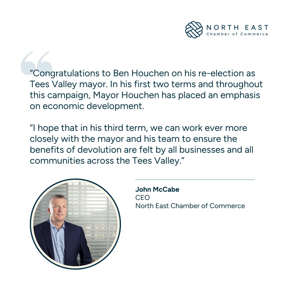 Read @NEChamberCEO reaction to the results of the Tees Valley mayoral election below 👇 #Election2024