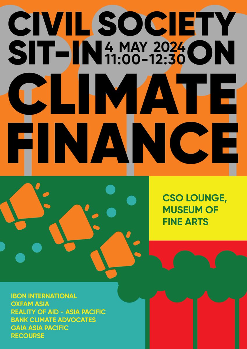 📢Join us tomorrow for a civil society sit-in on #climatefinance at the Museum of Fine Arts in Tbilisi! The event starts at 11 am and runs until 12:30 pm (GMT+4). Let's work together to #FixtheFinance