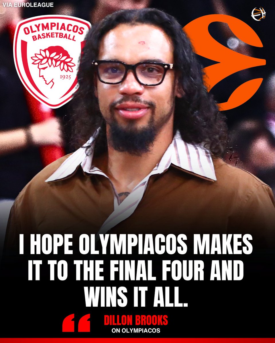 🔴🗣Dillon Brooks wants Olympiacos to be the winner of the Euroleague this season!