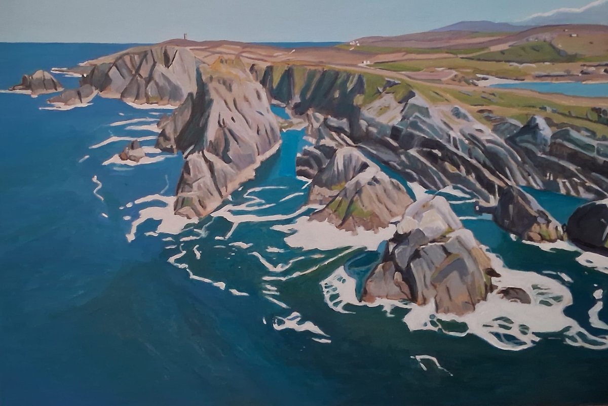 'Another View of Hell's Hole, Malin Head' is almost finished now, just a few hours needed to increase the contrast in the painting. #hellshole #malinhead #inishowen #donegal #wildatlanticway #wildatlanticwaydonegal #ireland #irishseascape #irishlandscape #emmacownie