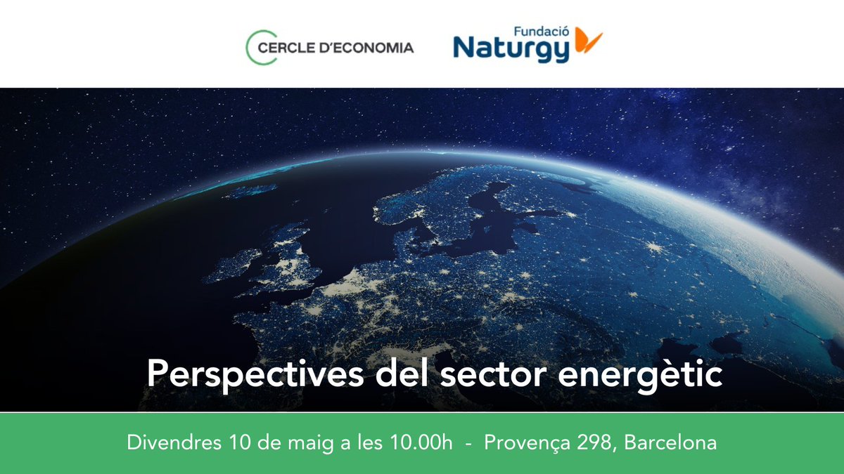 📢 El proper divendres 10 de maig a les 10.00h, jornada amb @NaturgyFnd sobre perspectives del sector energètic des d'una visió geopolítica europea, espanyola i empresarial. Amb els presidents de @Naturgy i @NaturgyFnd, la consellera @economiacat @nataliamasguix i molts més. Pots…