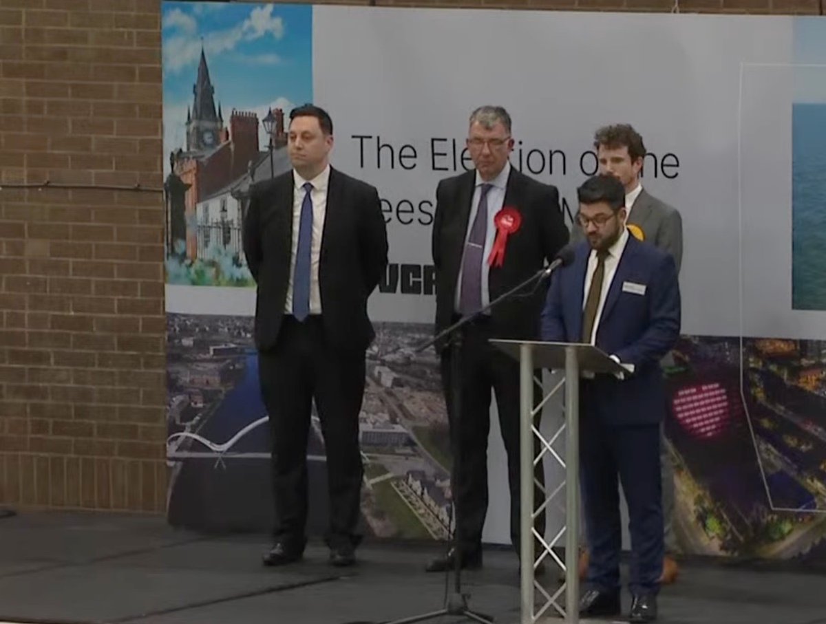 Ben Houchen - waiting for the result- is the only candidate on stage not wearing his party’s rosette.